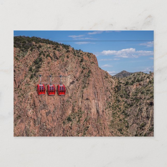 Gondolas Over Royal Gorge in Colourful Colorado Postcard (Front)