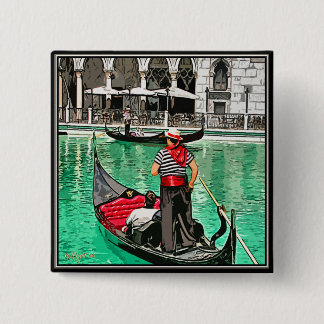 Gondolier 15 Cm Square Badge