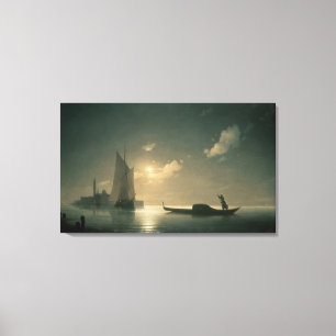 Gondolier at Sea by Night, 1843 Canvas Print