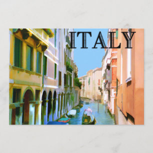Gondolier in Canal in Venice ITALY Invitation