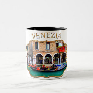 Gondolier in Cannaregio Two-Tone Coffee Mug