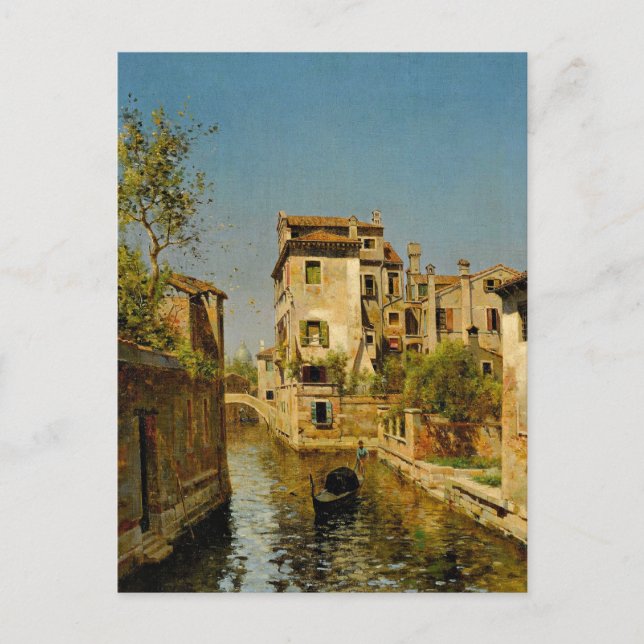 Gondolier on a Venetian Canal Postcard (Front)