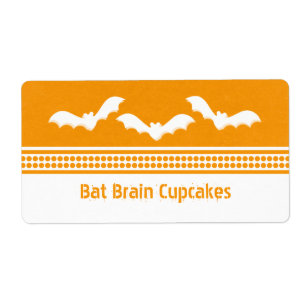 Gone Batty Halloween Baking Labels, Orange & White