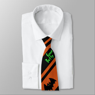 Gone Batty Halloween Bats, Stripes and Polka Dots Tie
