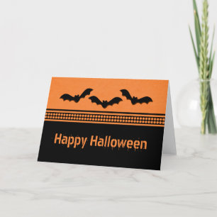 Gone Batty Halloween Card, Orange Card