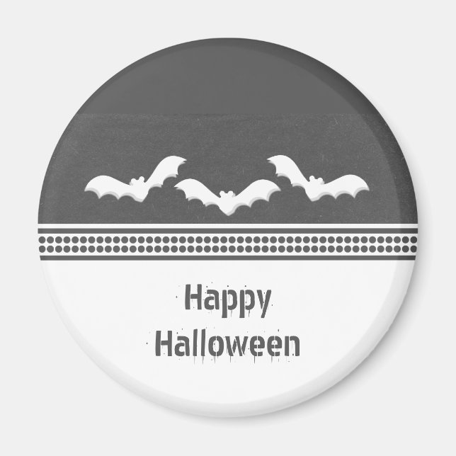 Gone Batty Halloween Magnet, Dark Grey Magnet (Front)