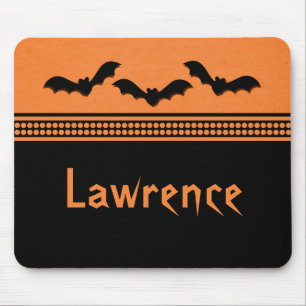 Gone Batty Halloween Mousepad, Orange Mouse Pad