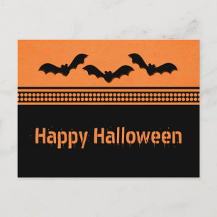 Gone Batty Halloween Postcard, Orange Postcard