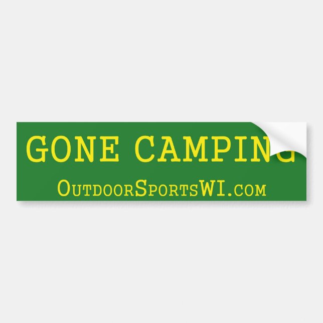 Gone Camping Bumper Green Sticker (Front)