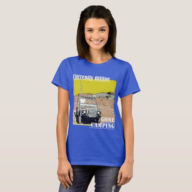 Gone Camping Currently Offline Funky T-Shirt (Front Full)