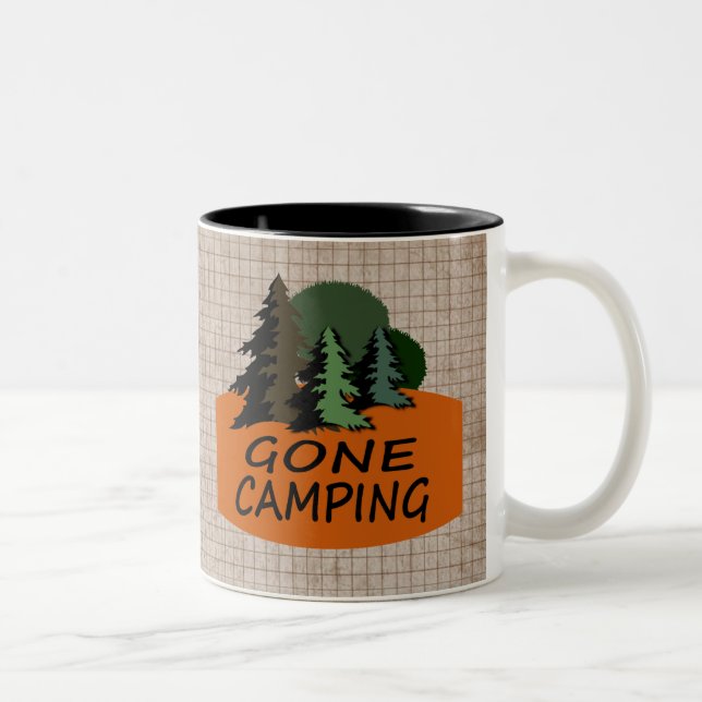 Gone Camping Happy Campers Logo Two-Tone Coffee Mug (Right)