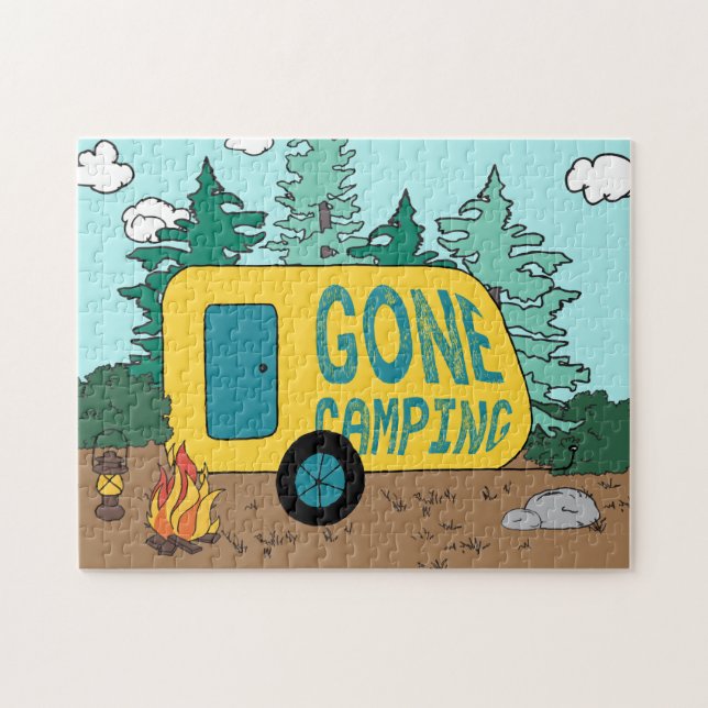 Gone Camping Summer Camp Clipart Happy Trails Camp Jigsaw Puzzle (Horizontal)