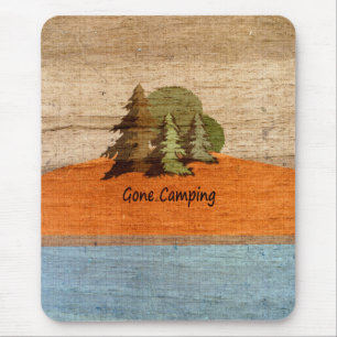 Gone Camping Wood Look Nature Lovers Mouse Pad