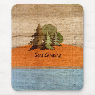 Gone Camping Wood Look Nature Lovers Mouse Pad