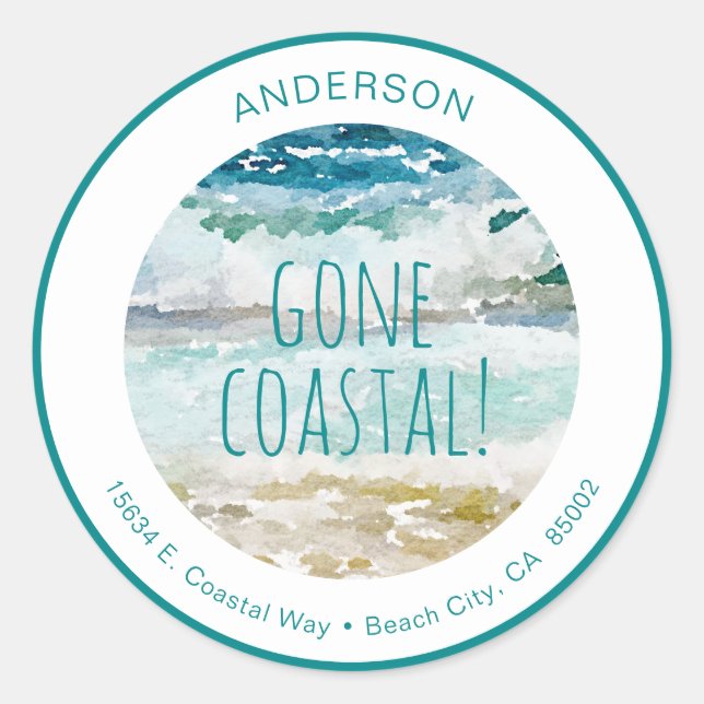 Gone Coastal Classic Round Sticker (Front)