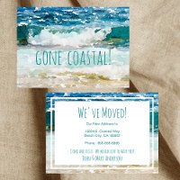 Gone Coastal New Home Wave on Beach Watercolor