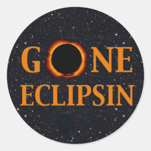 GONE ECLIPSIN Solar Eclipse Classic Round Sticker
