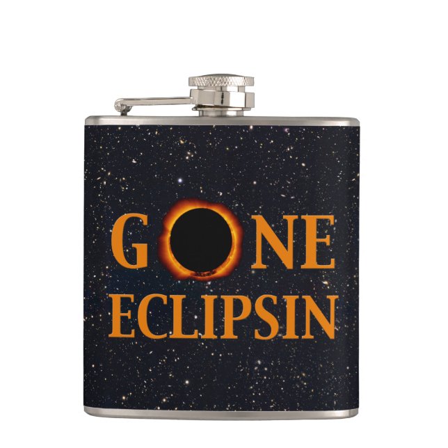GONE ECLIPSIN Solar Eclipse Hip Flask (Front)