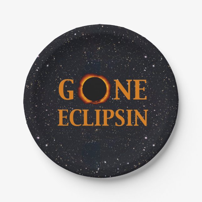 GONE ECLIPSIN Solar Eclipse Paper Plate (Front)