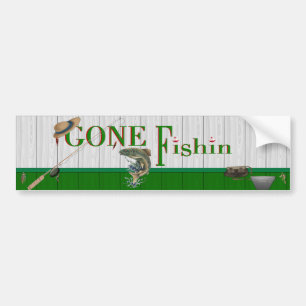 Gone Fishin Bumper Sticker