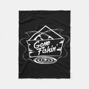 Gone Fishin' Shirt Fishing Lovers Or Fisherman Gif Fleece Blanket