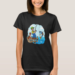 Gone Fishin' With A Cat By The Pier T-Shirt