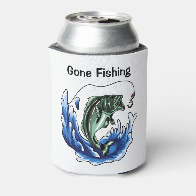 Gone Fishing   Can Cooler (Can Back)