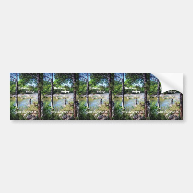 Gone Fishing Card Bumper Sticker (Front)