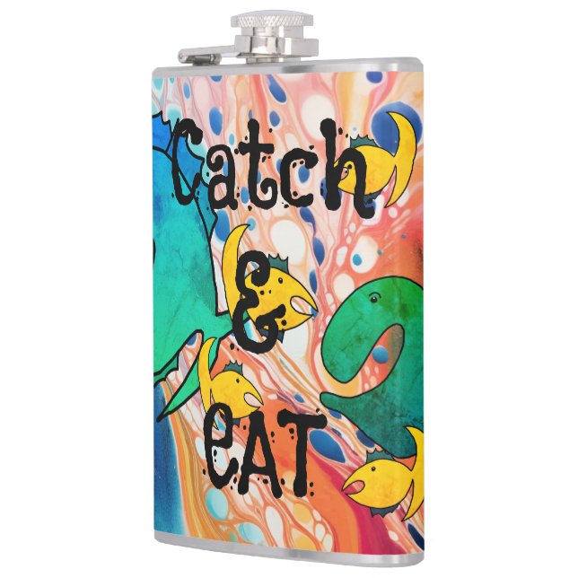 Gone fishing Catch and Eat Hip Flask (Left)