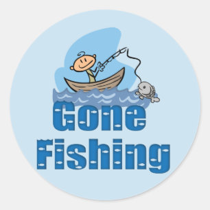 Gone Fishing Classic Round Sticker