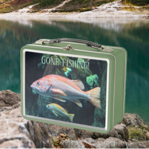 Gone Fishing Colourful Rockfish Photo Metal Lunch Box