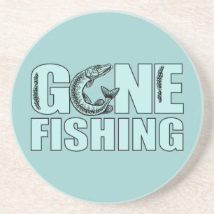 GONE FISHING custom coaster