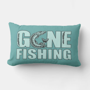 GONE FISHING custom colour throw pillow