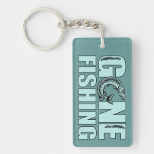 GONE FISHING custom key chain