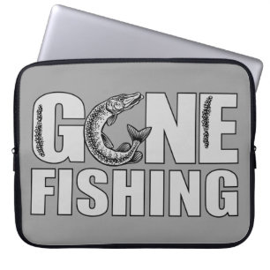GONE FISHING custom laptop sleeve