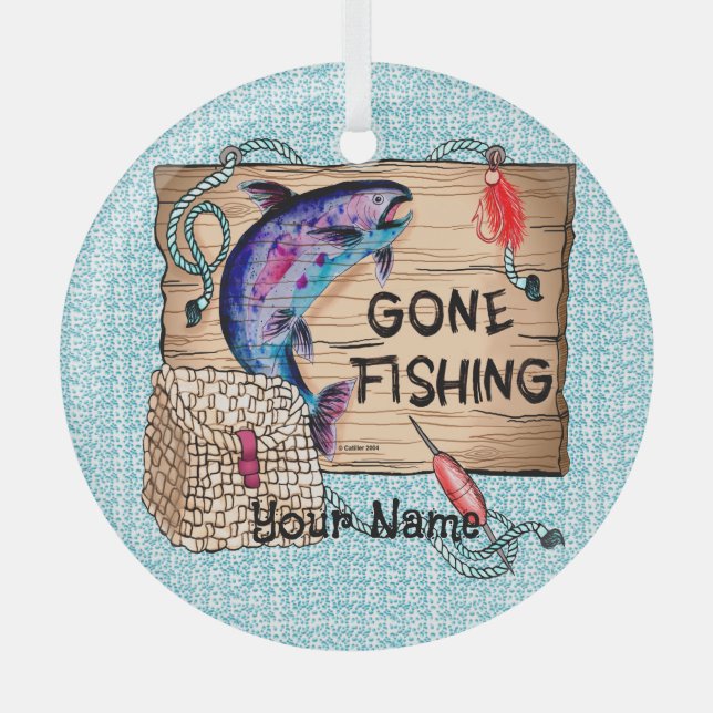 Gone Fishing custom ornament (Front)