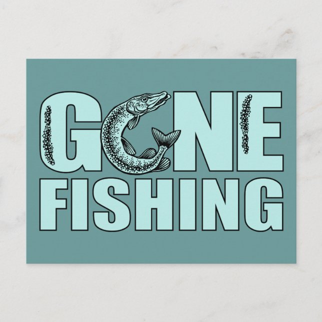 GONE FISHING custom postcard (Front)