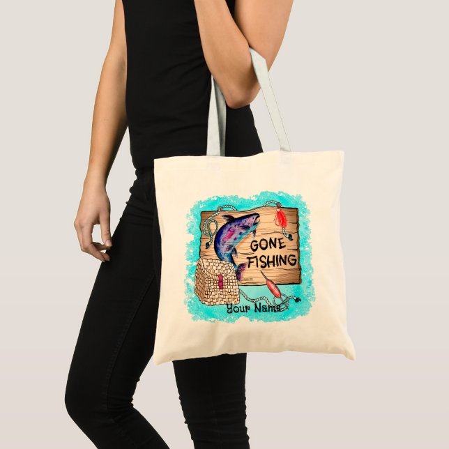 Gone Fishing custom tote bag (Front (Product))