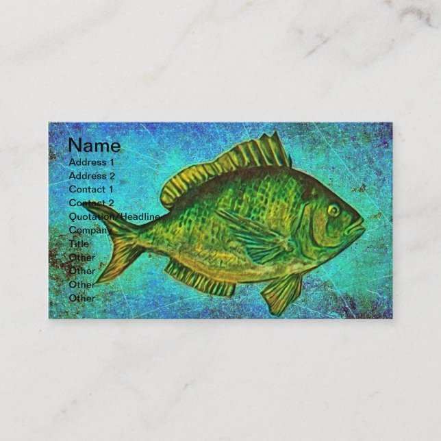 Gone Fishing Digital Art Business Card (Front)