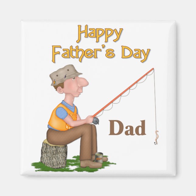 Gone Fishing Father's Day Magnet (Front)