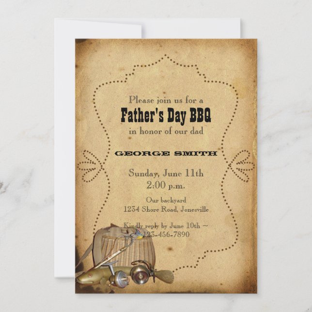 Gone Fishing Father's Day Party Invitation (Front)