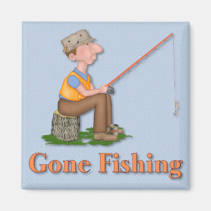 Gone Fishing Fisherman Magnet