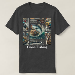 Gone Fishing Fisherman Mens T-Shirt
