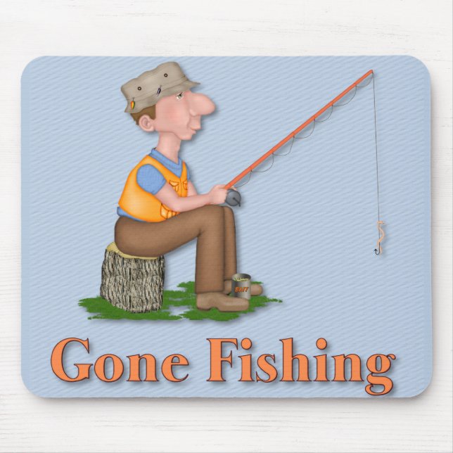 Gone Fishing Fisherman Mouse Pad (Front)