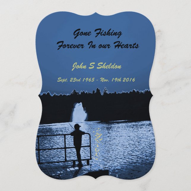 Gone Fishing Forever In our Hearts, Memorial Card (Front)