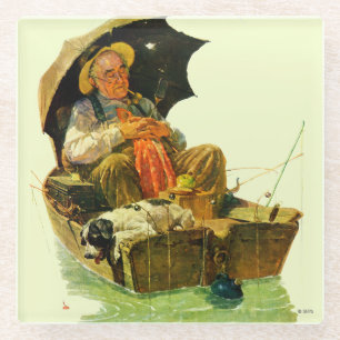 Gone Fishing Glass Coaster