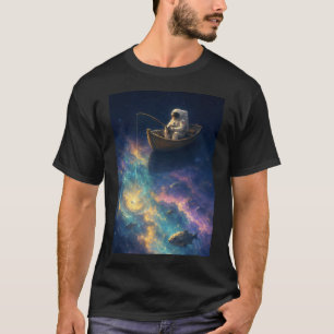 Gone Fishing in Deep Space — Astronaut in Rowboa T-Shirt
