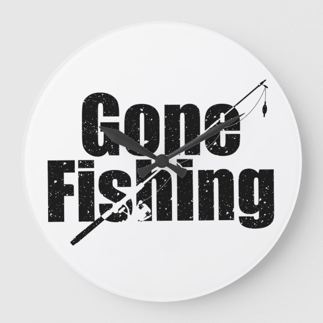 Gone Fishing   Large Clock (Front)