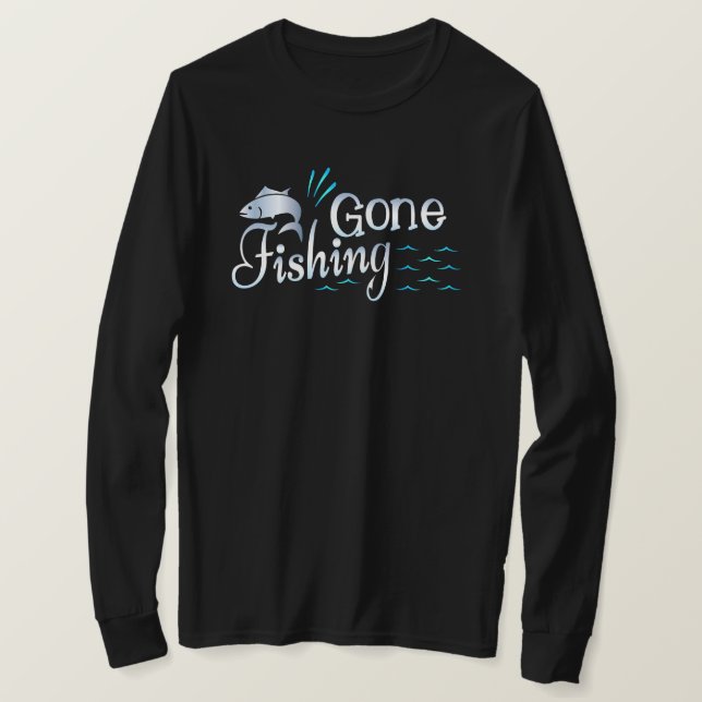 Gone Fishing Long Sleeve T-Shirt (Design Front)