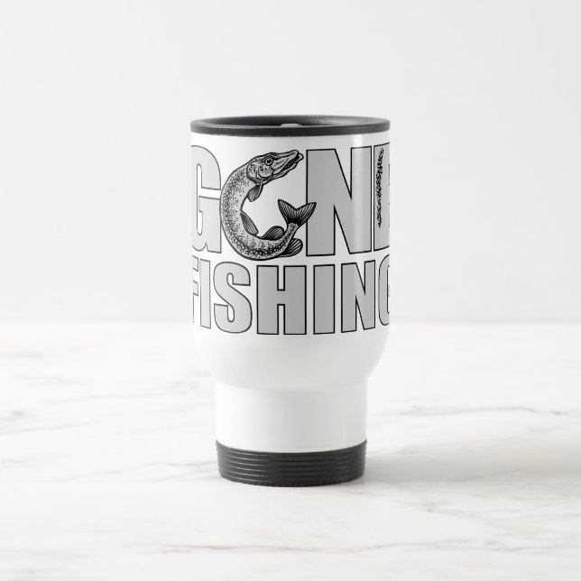 GONE FISHING mug - choose style & colour (Center)